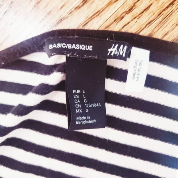 H&M Basic Striped Ballerina front Casual T-Shirt Dress (L tag- M/L actual fit) - Picture 8 of 12